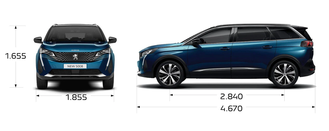 Kích thước tổng thể Peugeot 5008